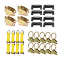"""E-Track TieDown Kit: 4 Wood Beam Sockets, 10 O Rings, 8 End Caps, 8 Rope TieOffs. Ideal TieDown Accessories Bundle for Trucks, Warehouses, Docks, Trailers, Boats. E-track  included."""
