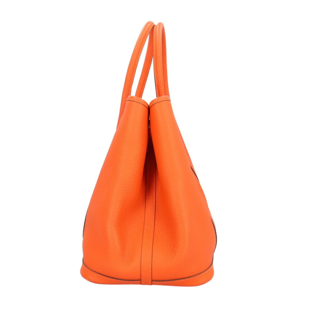 Pre-Owned Hermes Garden  Tote Bag Leather Orange Ladies  (Good)