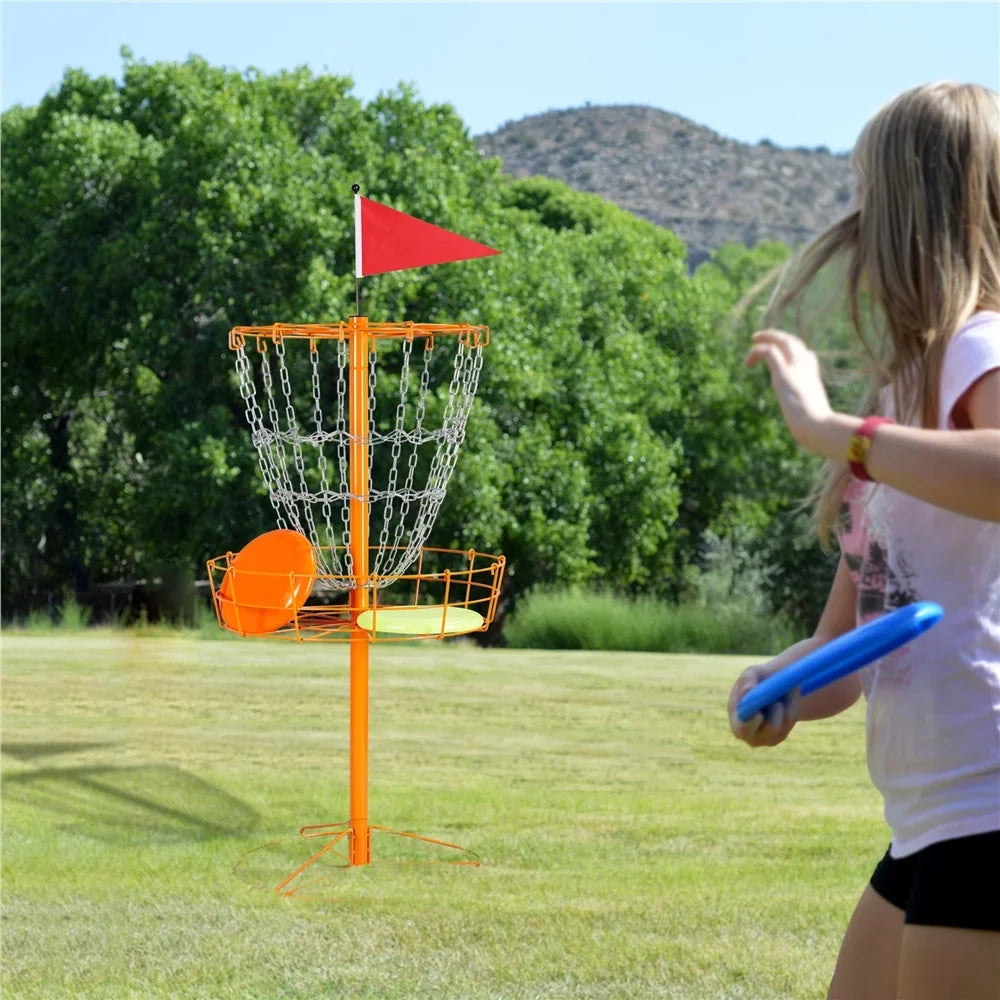 SmileMart 12-Chain Disc Golf Goal Target Practice, Orange