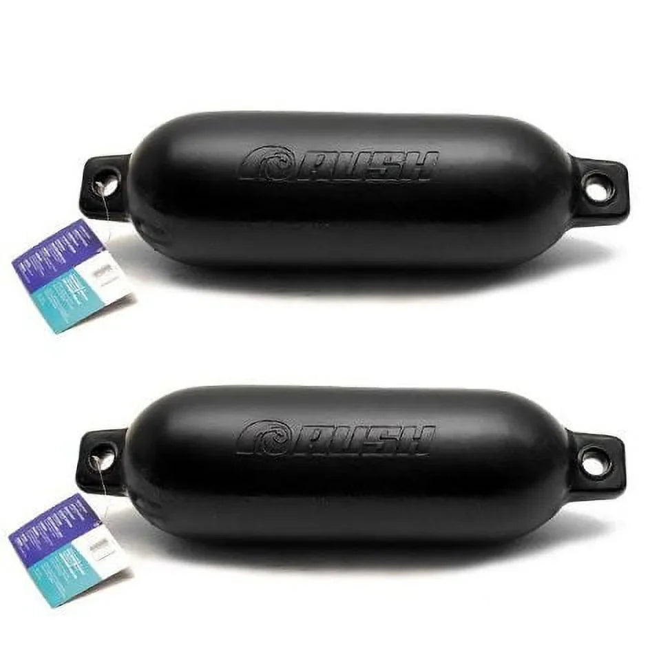 Rush 86881 Dock Rite 15 x 6 Inch Black Boat Bumper (Pair)