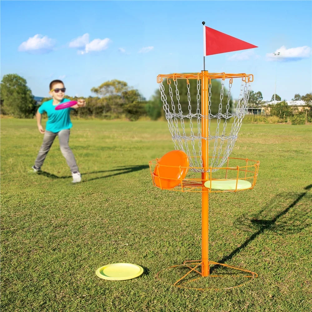 SmileMart 12-Chain Disc Golf Goal Target Practice, Orange