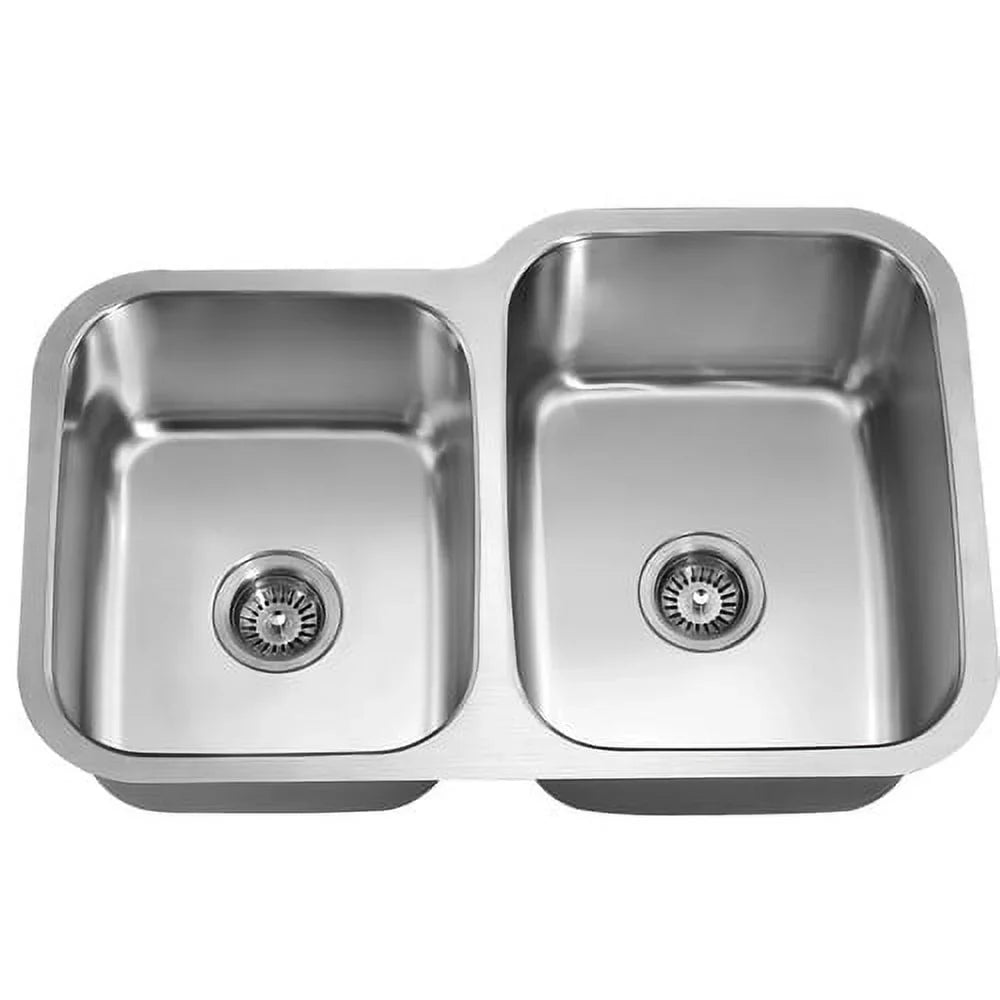 Dawn ASU108L Undermount Satin Double Bowl Kitchen Sink