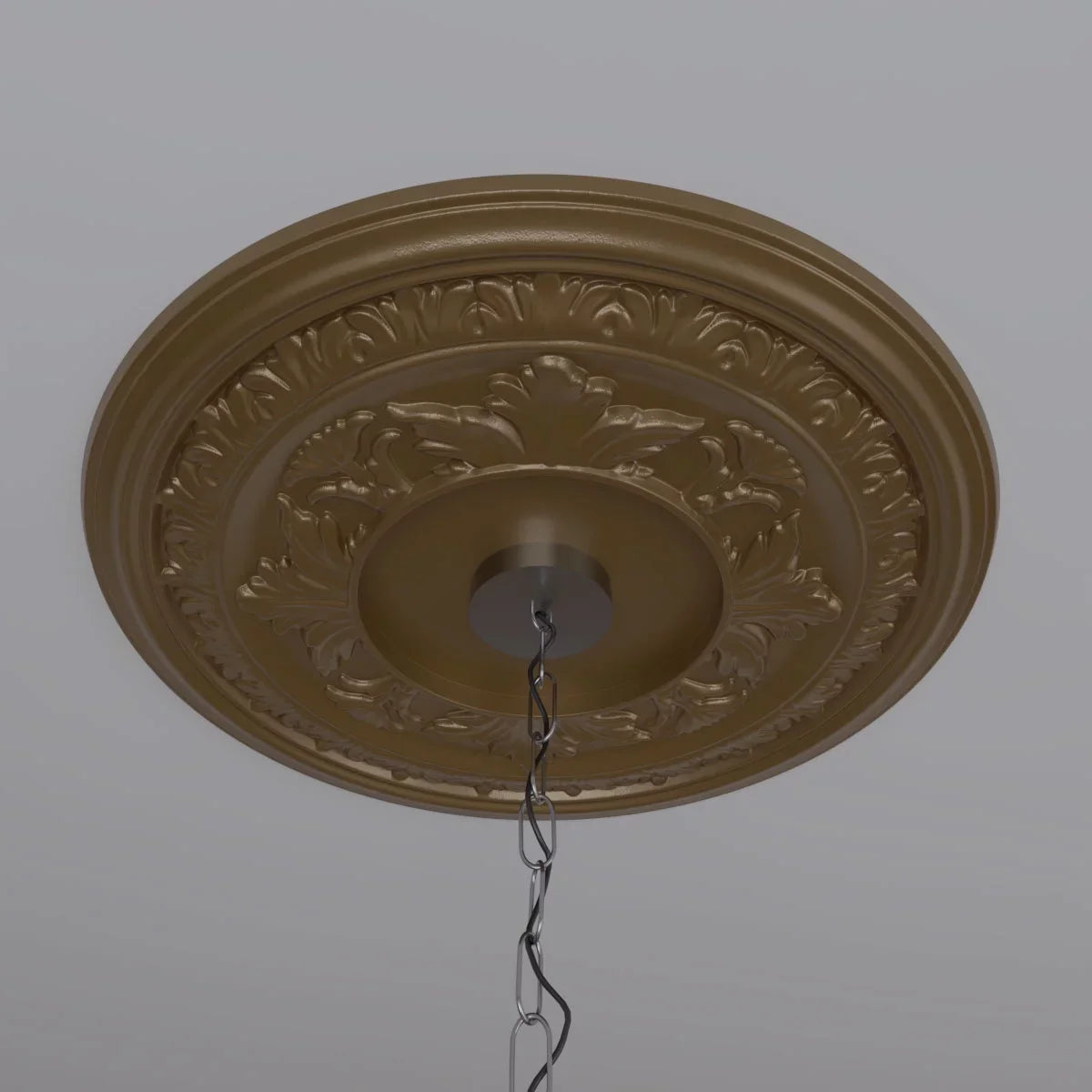 Ekena Millwork 22" x 3 1/2" x 1"P Baltimore Thermoformed  Ceiling Medallion (Fits Canopies up to 7 3/4"), Metallic Gold Rush