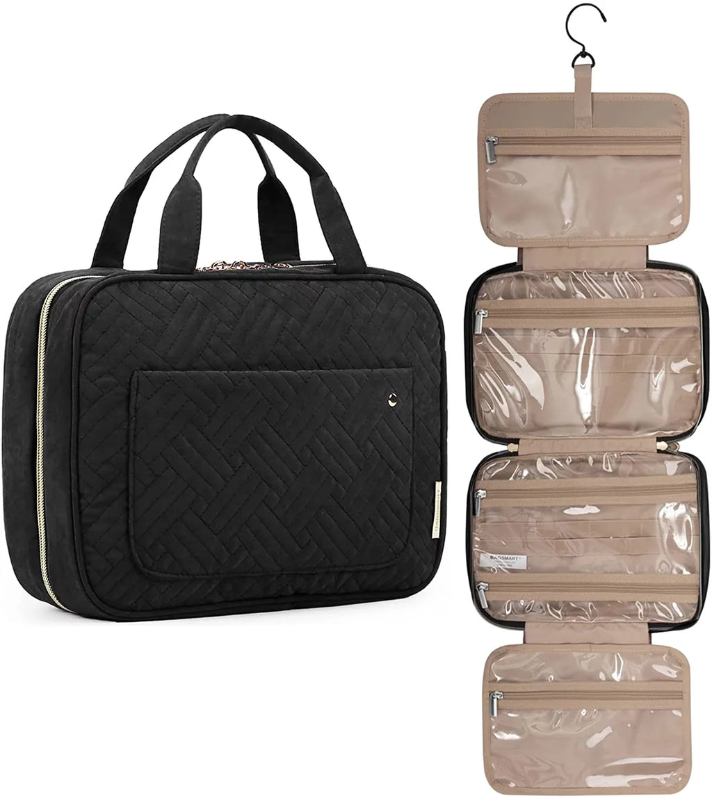 Toiletry Bag Travel Bag with Hanging Hook, Water-resistant Makeup Cosmetic Bag Travel Organizer for Accessories, Shampoo, Full Sized Container, Toiletries