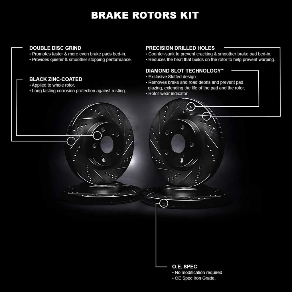 R1 Concepts Whpn2 20005 R1 Concepts Brake Rotor D/S Black Fits select: 2014-2017  F- S, 2018-2020  F-