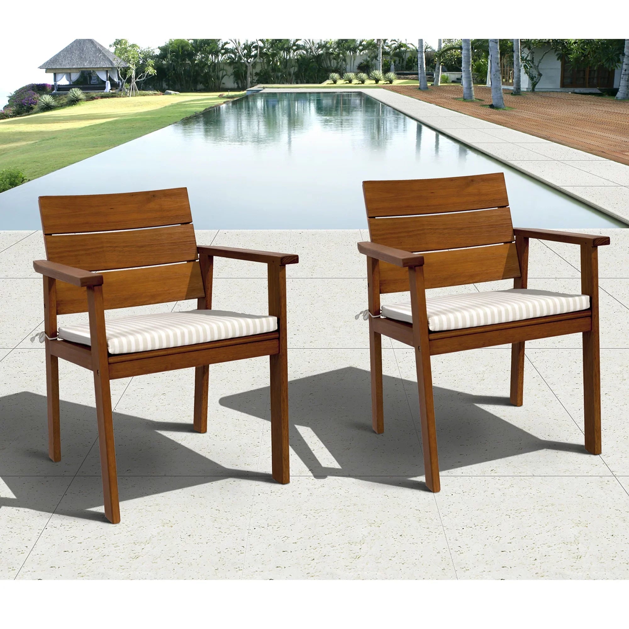 Outdoor Living and Style 5-Piece Brown Nelson Eucalyptus Round Patio Dining Set 47"