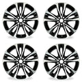 Velospinner 17" x 7" Automotive Rims Brand New Machined Black Wheels for Toyota Corolla 2017, 2018, 2019  Quality Replacement 75208, Set of 4