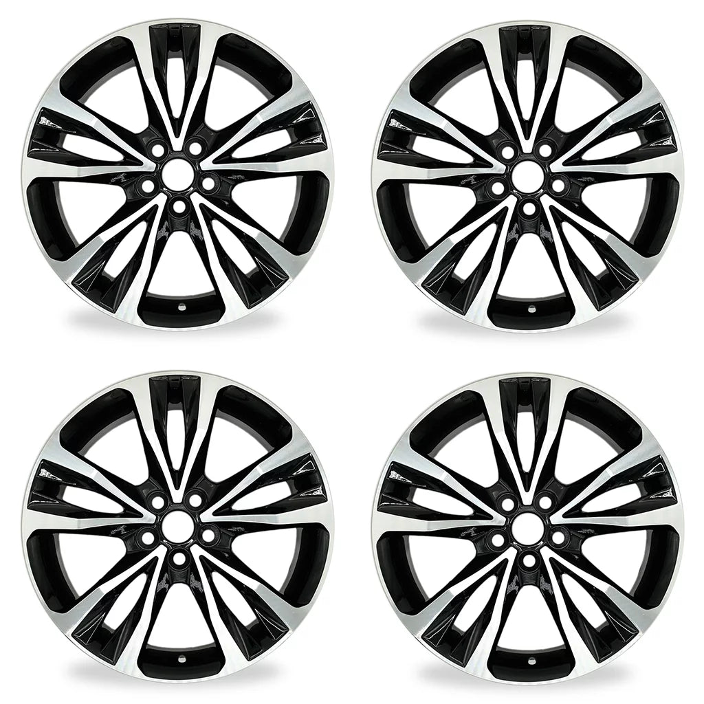 Velospinner 17" x 7" Automotive Rims Brand New Machined Black Wheels for Toyota Corolla 2017, 2018, 2019  Quality Replacement 75208, Set of 4