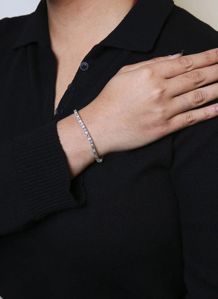 Haus of Brilliance .925 Sterling Silver 1.0 Cttw Womens with Alternating Round cut Box Clasp White Diamond and Treated Green Diamond Tennis Bracelet (Green and I-J Color, I3 Clarity) - Size 7" Inches