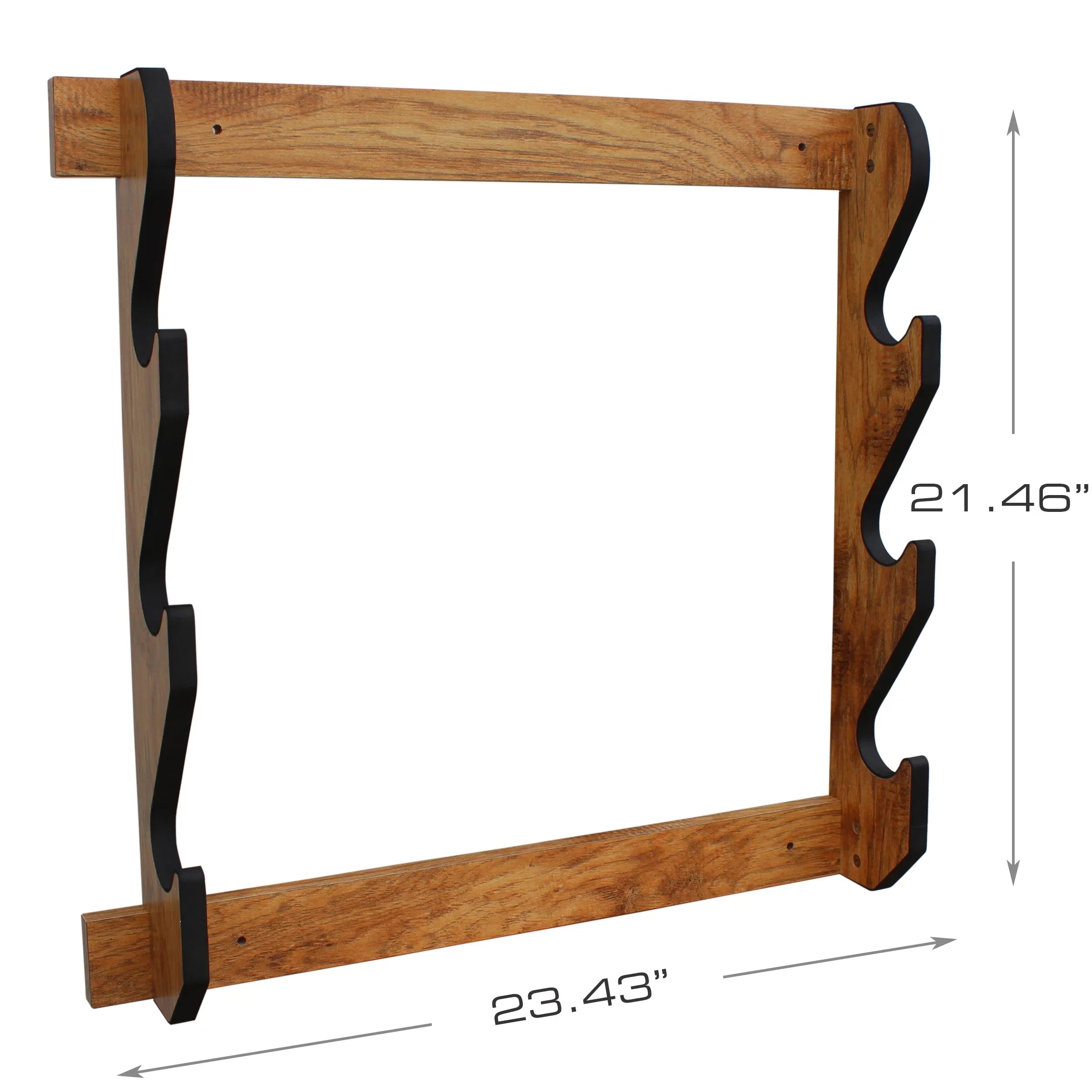 Rush Creek Creations Indoor 3 Rifle/Shotgun Wall Storage Display Rack American Cherry Finish - Convenient Easy Assembly