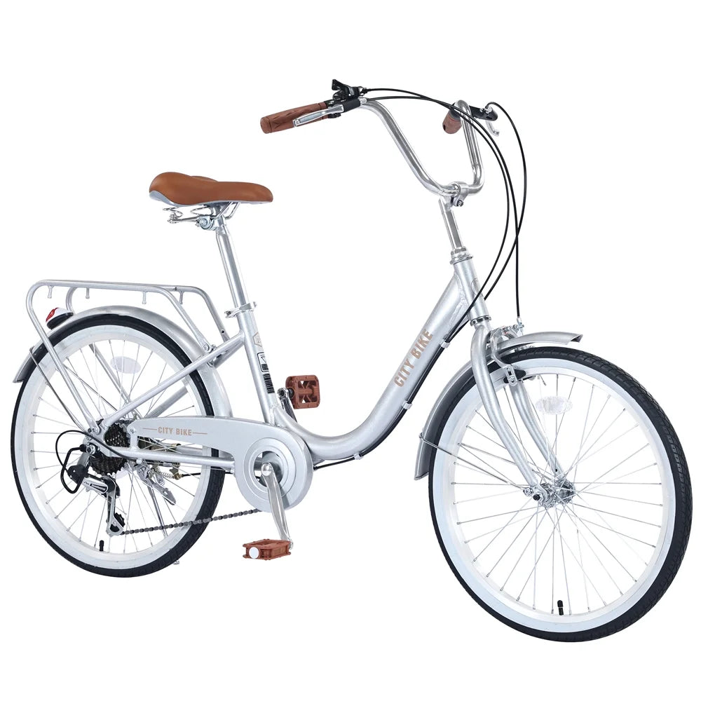 Yone jx je Kids Bike 22 Inch Bicycle for Girls Ages 8+Years, Aluminium Alloy Frame,7-speed Shifter and derailleur,Silver