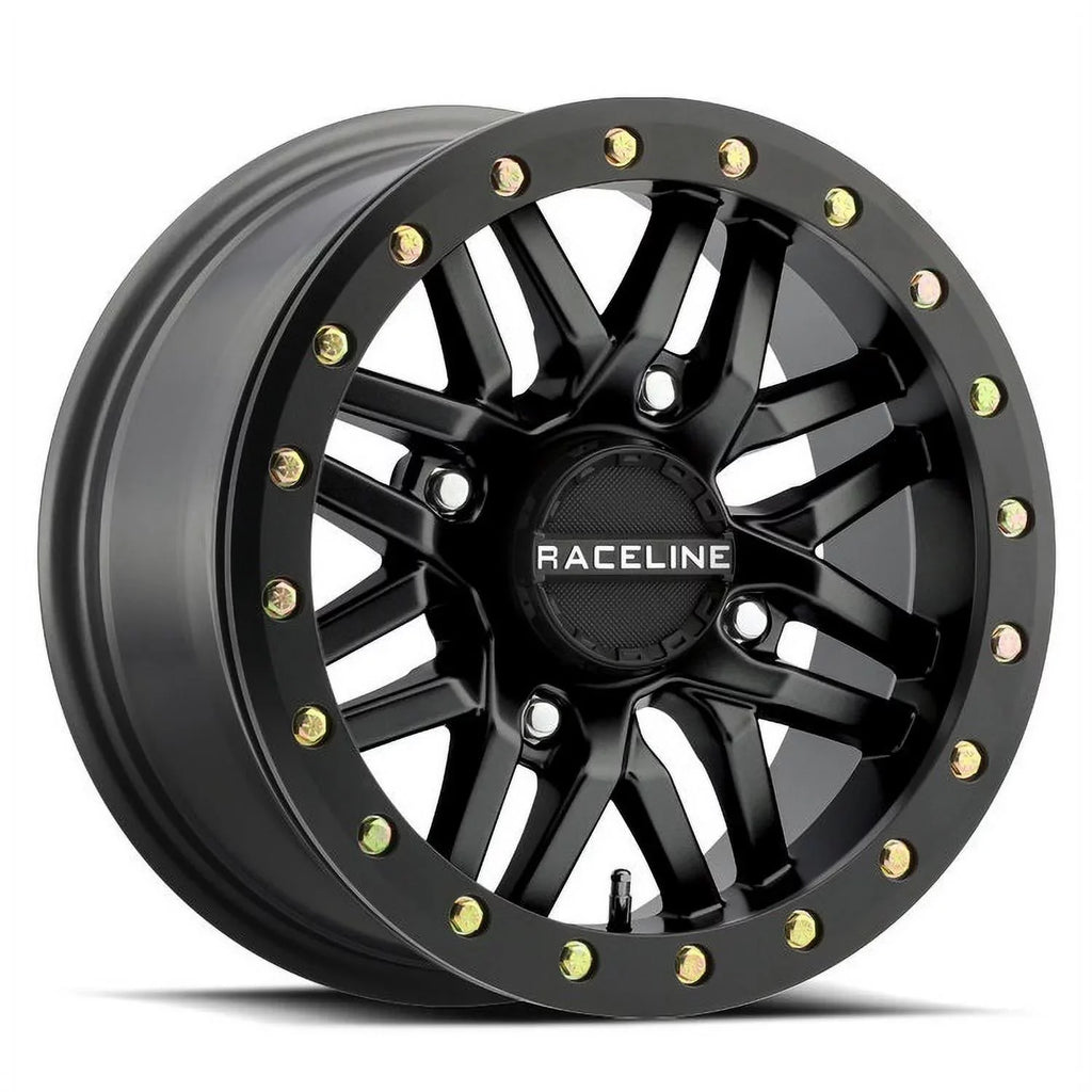 Raceline Ryno Bdlk 14" Bk Wheels 27"  KM3 Tires Can-Am Commander Maverick Renegade Outlander Defender