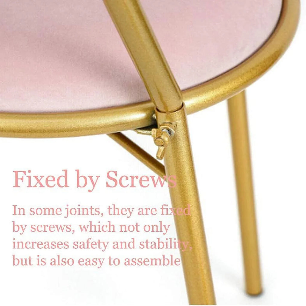 Golden Butterfly Backrest Chairs Modern Vanity Stool with Cushioned Back Vanity Chair Pink Princess Chair Girls Ladies Creative Makeup Stool Art Leisure Chair Seat for Bedroom, Dining Room