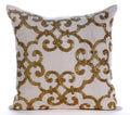 The HomeCentric Cushion Cover For Chair, Gold Euro Pillow Shams Pack of 2, 26x26 inch (65x65 cm), Linen Euro Size Pillow Shams, Damask, Modern European ShamCovers Easter - Gold Encrusted