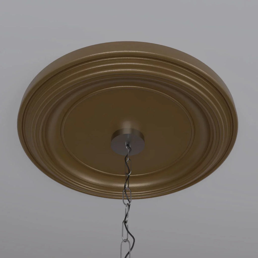 Ekena Millwork 22" x 3 1/2" x 1 1/2"P Traditional Thermoformed  Ceiling Medallion (Fits Canopies up to 13 1/2"), Metallic Gold Rush