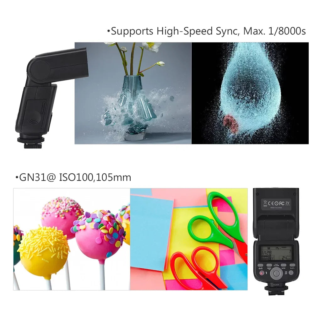 YN320EX Wireless  Flash Master Slave Speedlite 18000s  GN31 5600K for  A7/ A7R/ A7S/ A58/ A99/ A77 / A6000/ A6300/ A6500