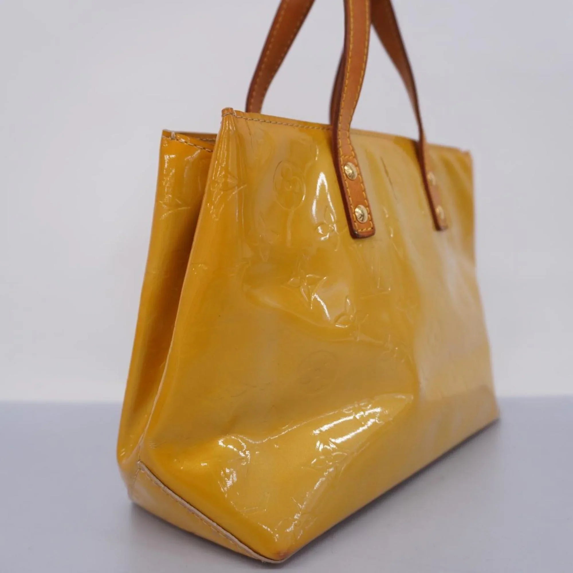 Pre-Owned Louis Vuitton Handbag Vernis Reed  M91144 Beige Women's (Good)
