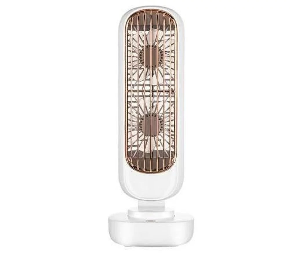 Anself Small Desk Tower Fan 3 Speed Portable  Mini Cooling Tower Fan Dual Air Circulation Standing Fan for Home Office Desktop Bedroom