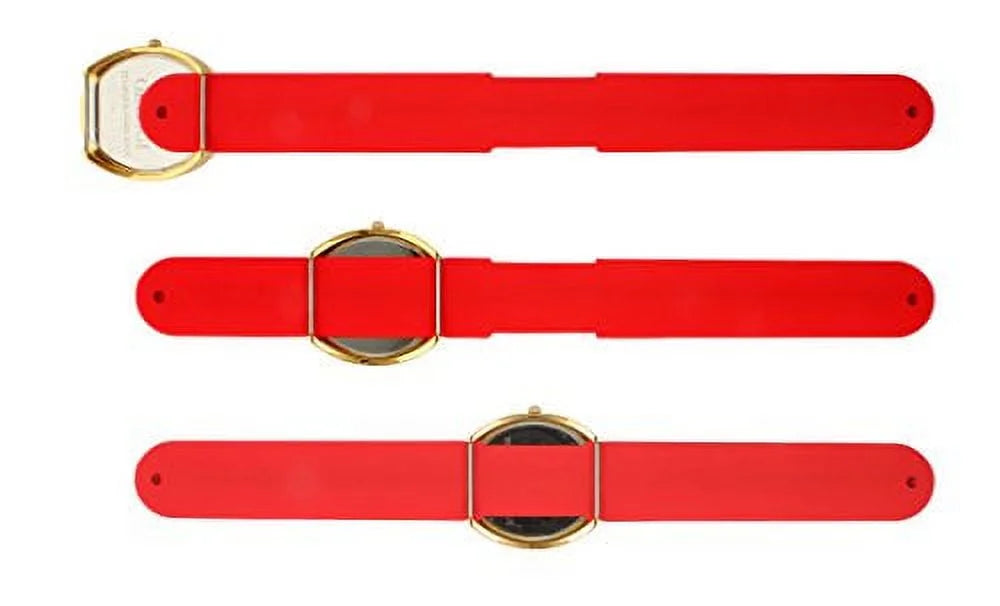 Interchangeable 5 Band Slap Watch Gift Set Gold Large Roman Numeral Dial
