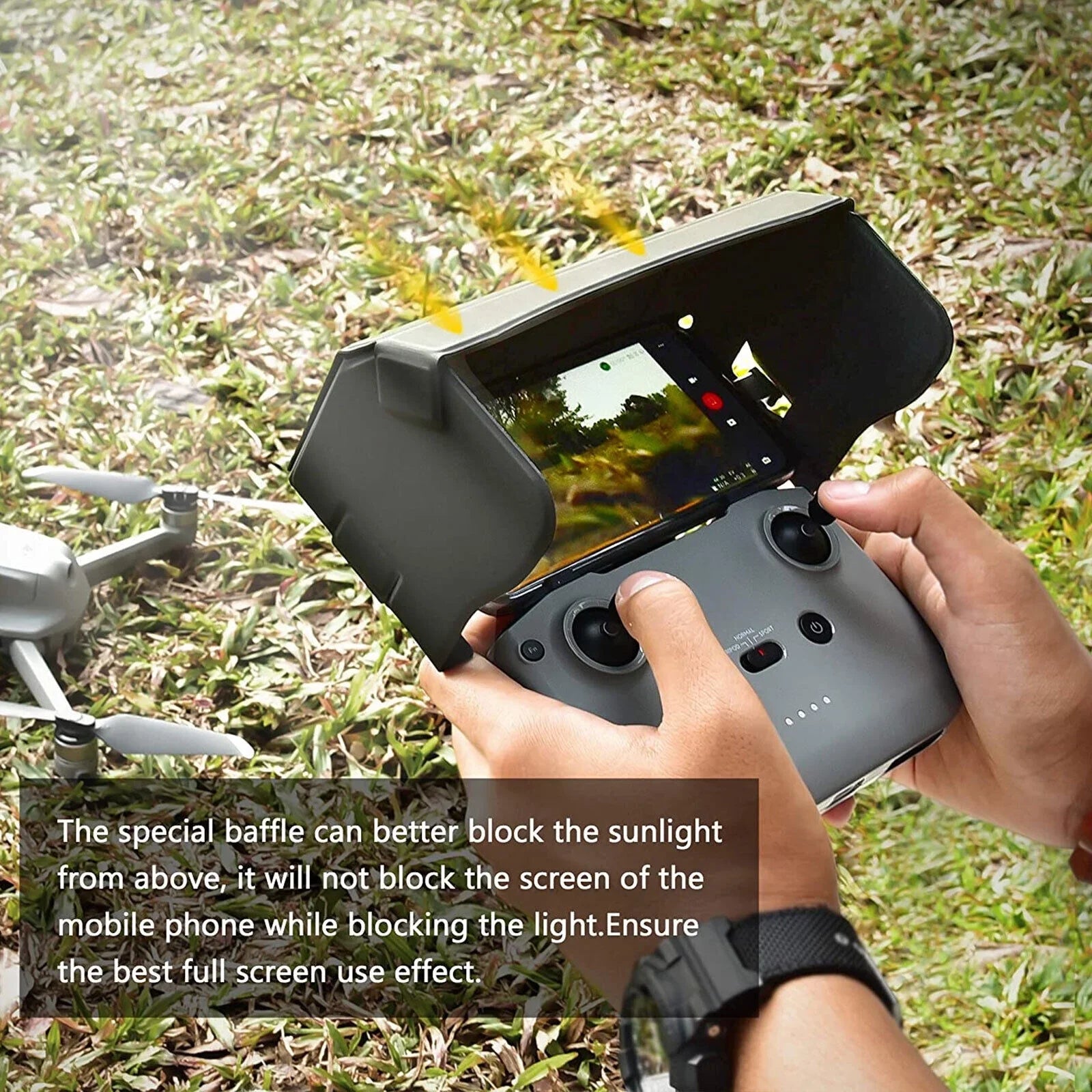 Foldable  Phone Sun Shade Hood for  Mavic Mini 2 Air 2 Drone Remote Control