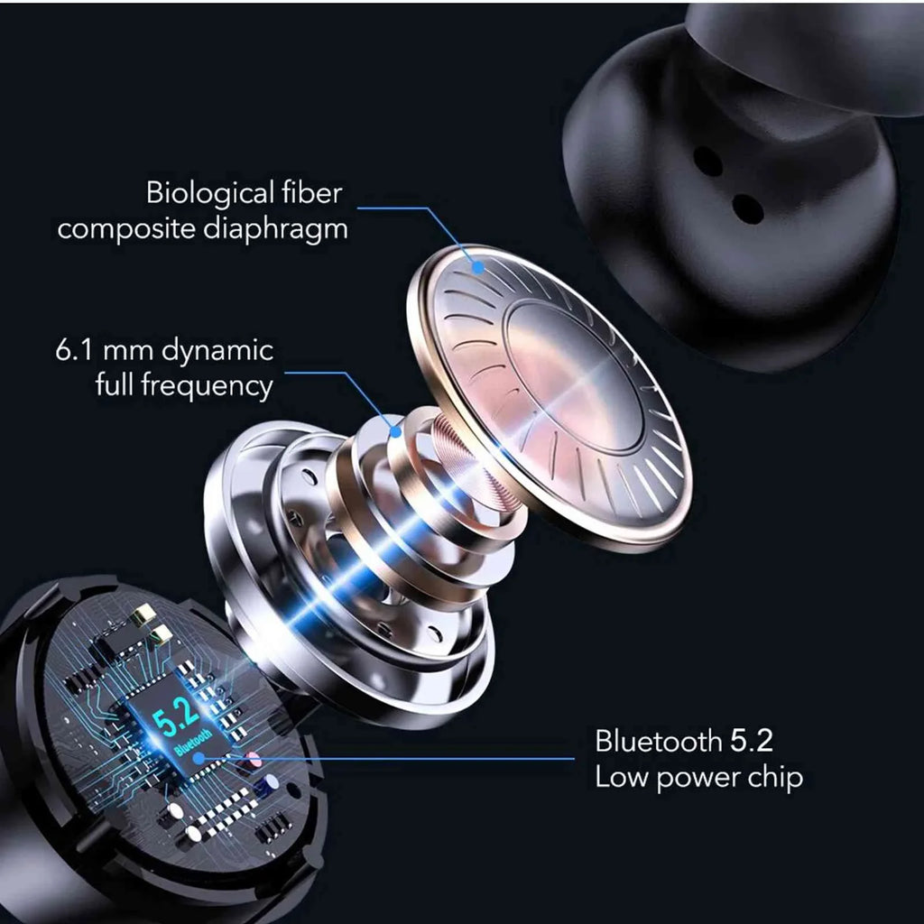 UrbanX True Wireless Bluetooth Earbuds + Charging Case, Black, Dual Connect, IPX5 Water Resistance, Bluetooth 5.2 Connection, Balanced, Bass Boost Compatible with Lenovo K10 Plus