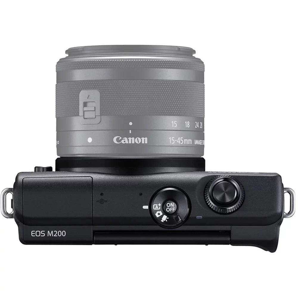 Canon  M200 Mirrorless Camera (Black) +15-45mm f/3.5-6.3   Lens (Graphite) +3  Filter +64GB