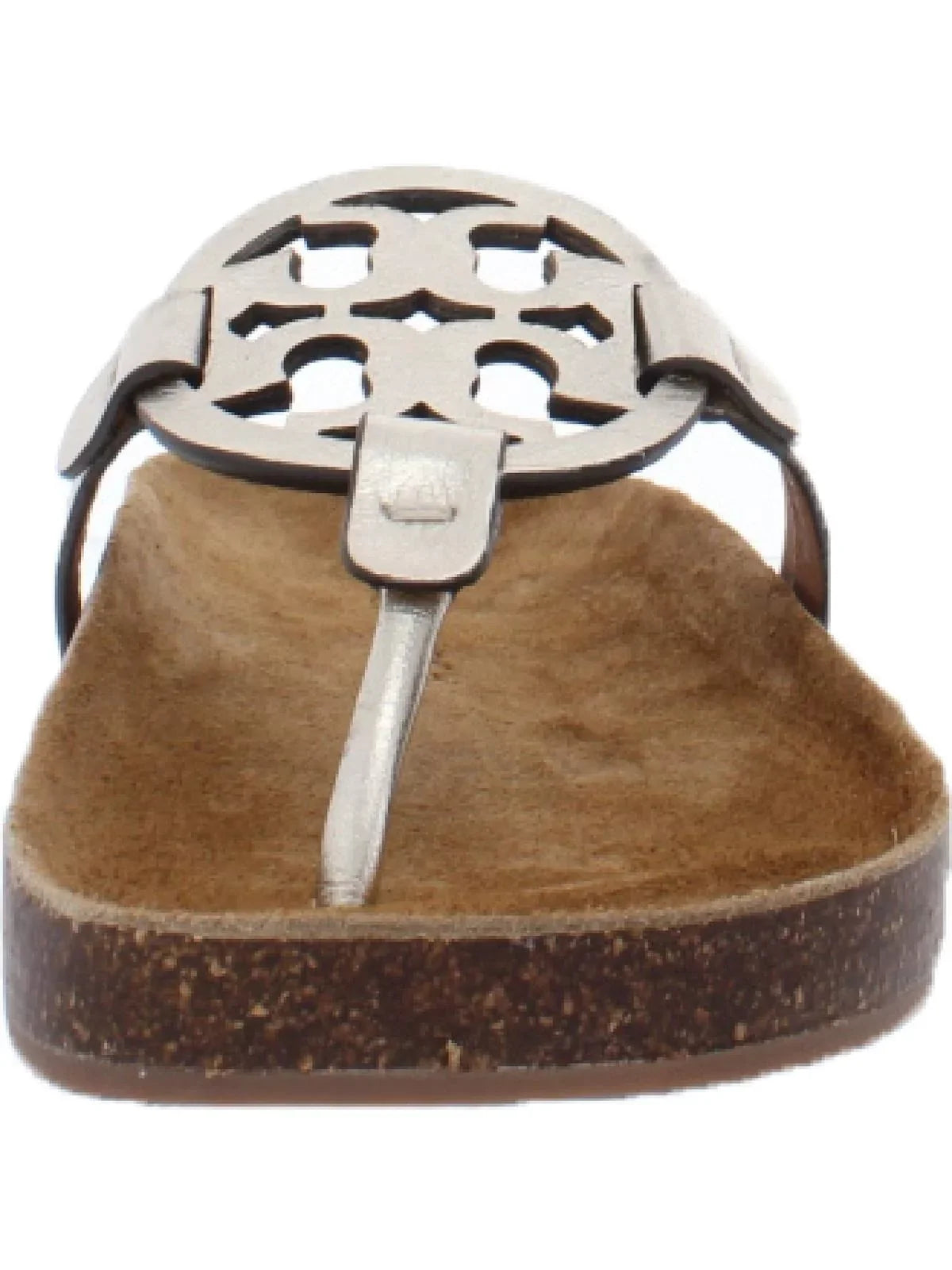 Tory Burch Miller Cloud Women's Metallic Leather Ergonomic Slide Sandals