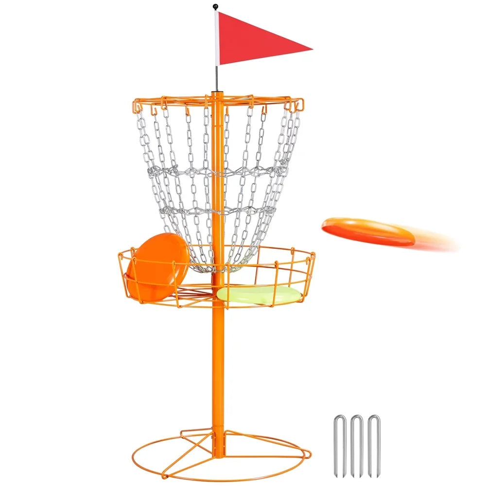 SmileMart 12-Chain Disc Golf Goal Target Practice, Orange