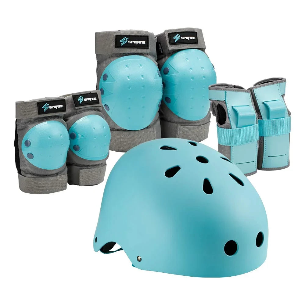 S  Kids Bike Helmet, Toddler Helmet for Youth Adult, Knee Pad Elbow Pad Wrist Guard Protective Gear Set for Skateboard, Bike, Skating, Cycling Blue Medium