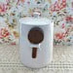 Rae Dunn New Bell Shaped Large Flour Canister Ivory Ceramic with Wooden Scoop Black  Letters Kitchen
