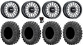 MetalFX Delta Contrast Cut 15" Wheels Bk 32" MotoRavage Tires Can-Am Maverick X3 / Honda Pioneer 1000 / Talon