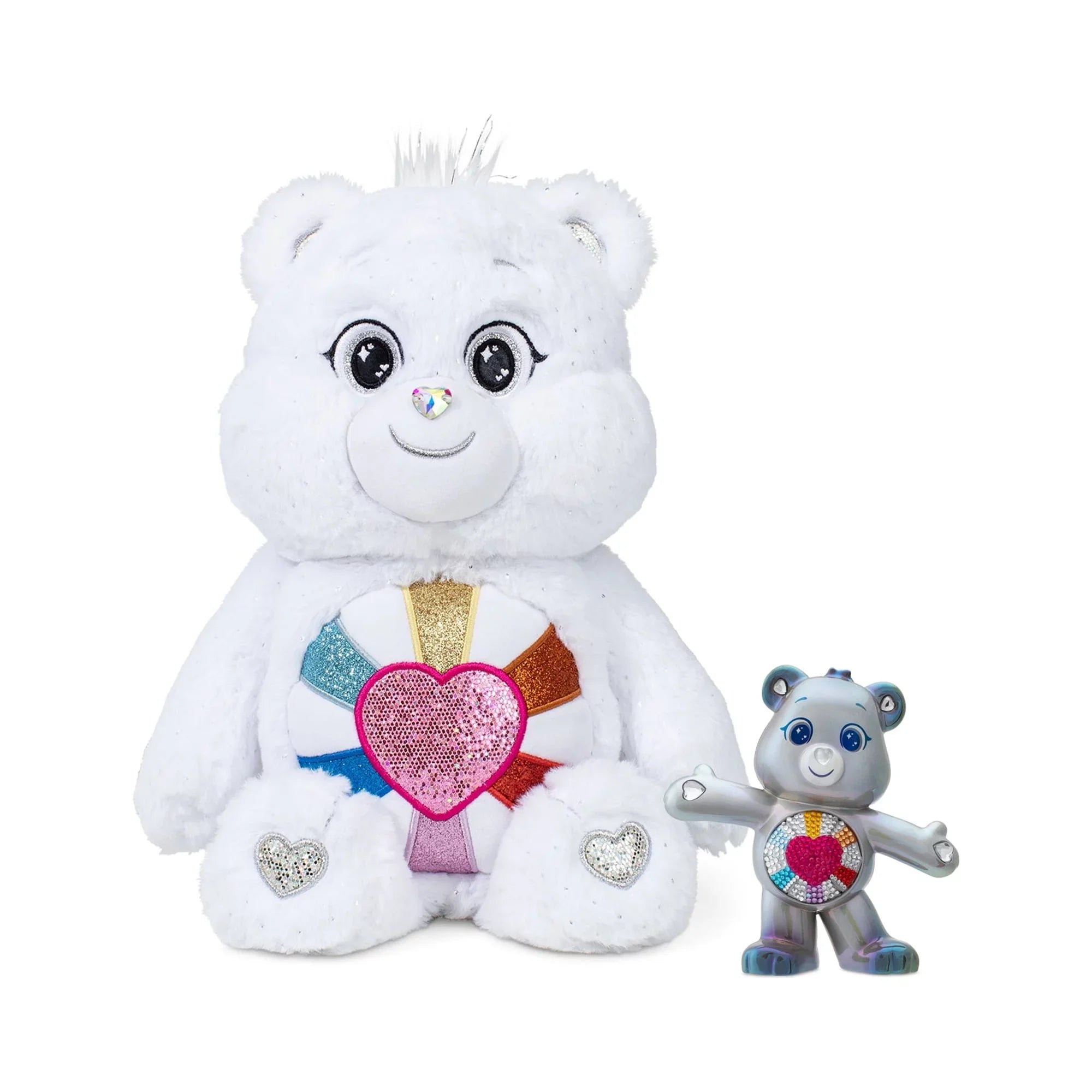 Care Bears 14"  Hopeful Heart Bear and 5" Collectible Hopeful Heart Bear - Special Collector  Limited Edition.