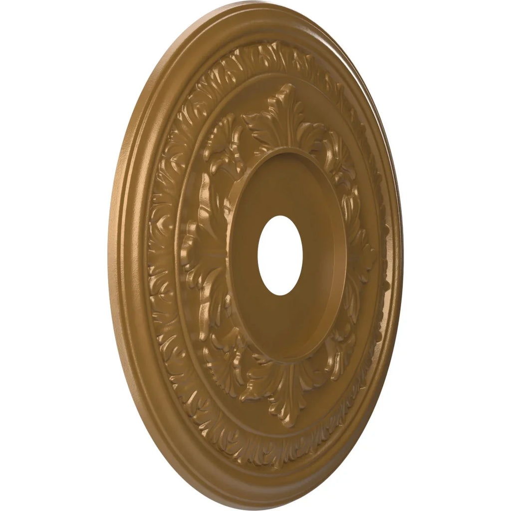 Ekena Millwork 22" x 3 1/2" x 1"P Baltimore Thermoformed  Ceiling Medallion (Fits Canopies up to 7 3/4"), Metallic Gold Rush