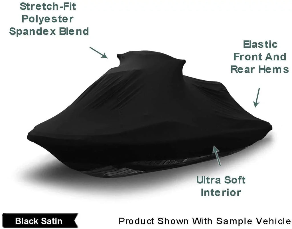 Indoor Jet Ski Cover for Yamaha Wave Runner 650  1991-1993 - Black Satin - Ultra Soft & Stretchy - Protects from Dust & Dings Inside! Includes Storage Bag - Indoor