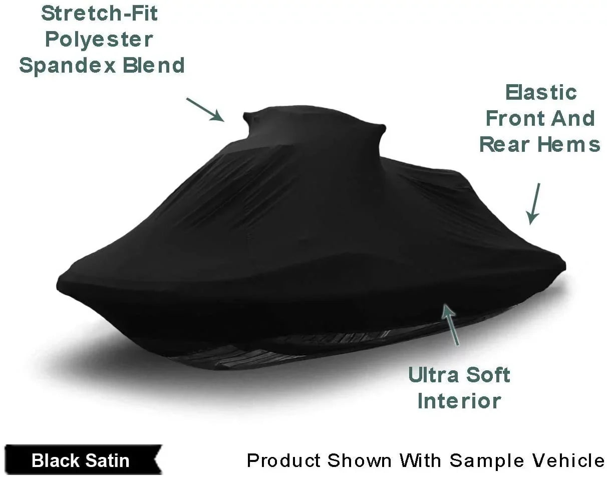 Indoor Jet Ski Cover for Yamaha Wave Runner 650  1991-1993 - Black Satin - Ultra Soft & Stretchy - Protects from Dust & Dings Inside! Includes Storage Bag - Indoor