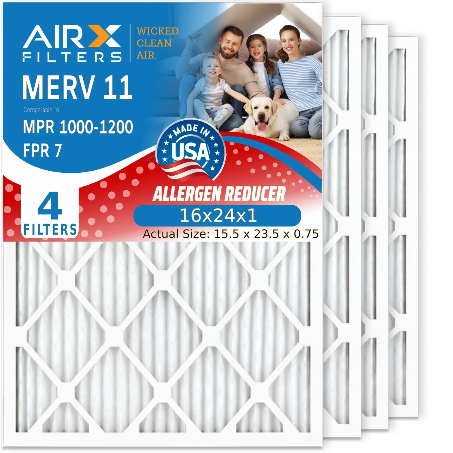 16x24x1 Air Filter  11 Comparable to  1000,  1200 &  7 Electrostatic Pleated Air Conditioner Filter 4 Pack  Premium  Made 16x24x1 Furnace Filters by     .