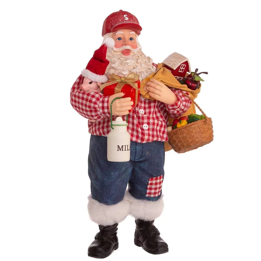 Kurt Adler 10.5-Inch Fabriché Farmer Santa