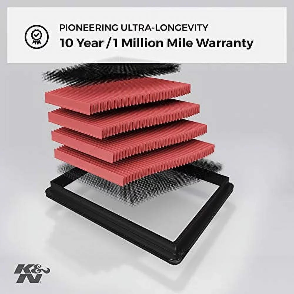 K&N 33-2260 Engine Air Filter: High Performance, Premium, Washable, Replacement: 2001 - 2014 Toyota/Lexus (Kluger, Highlander, Camry Hybrid, Sienna, Alphard, Solara, Wisdom,  300,  300)