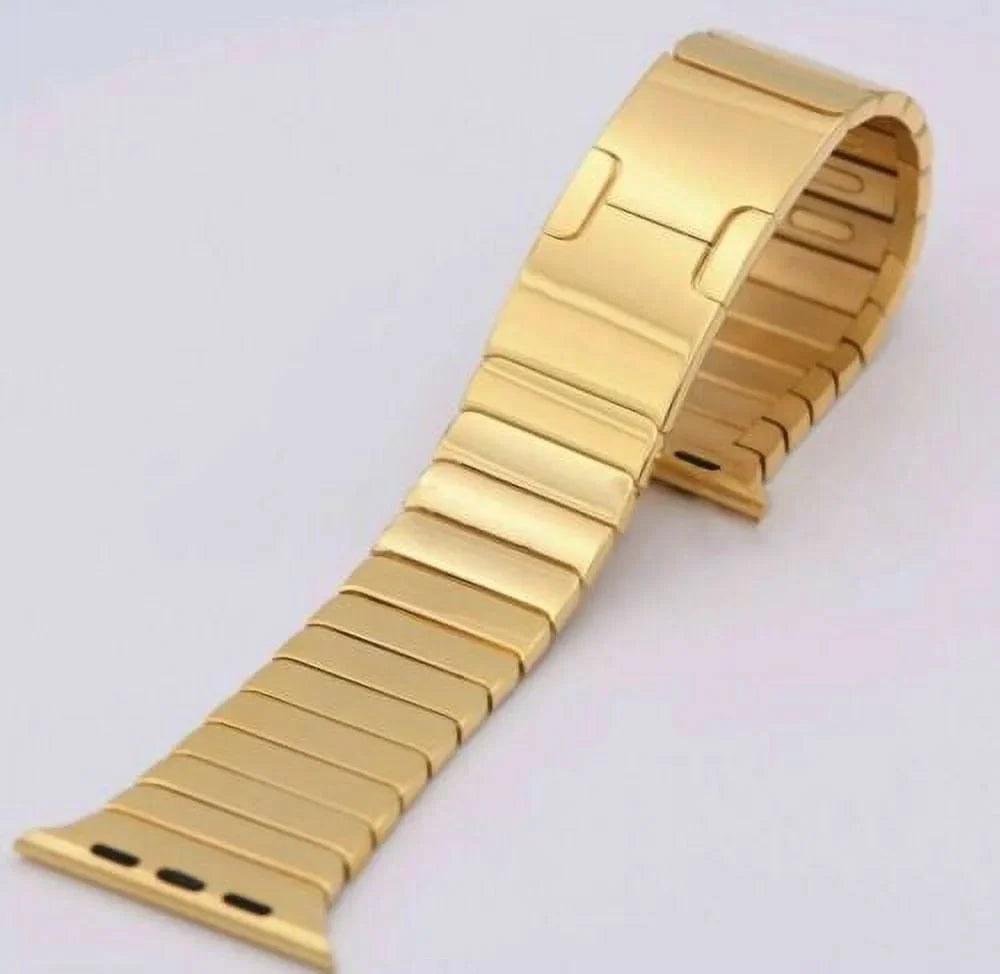 Authentic 24K Gold 42MM 44MM  Polished Link Band for iWatch Custom