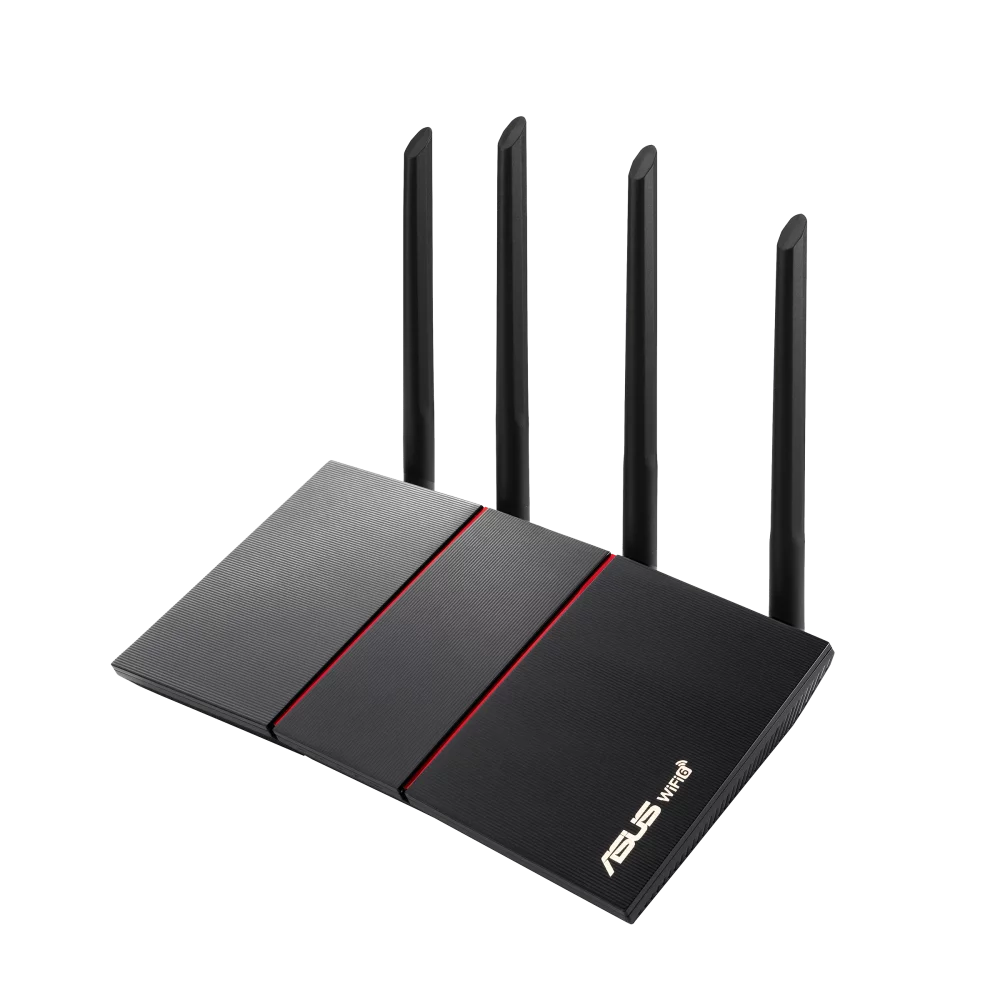 Asus -AX55 Wi-Fi 6  802.11ax Ethernet Wireless Router - 2.40 GHz  Band - 5 GHz  Band - 4 x Antenna(4 x External) - 225 /s Wireless Speed - 4 x Network Port - 1 x Broadband Port - Gig...
