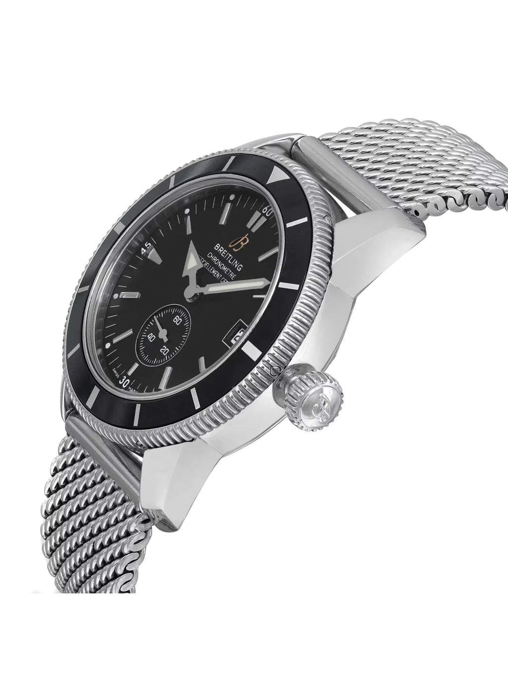 Breitling SuperOcean Heritage 38mm Steel Black Dial Mens Watch A3732024-B869SS
