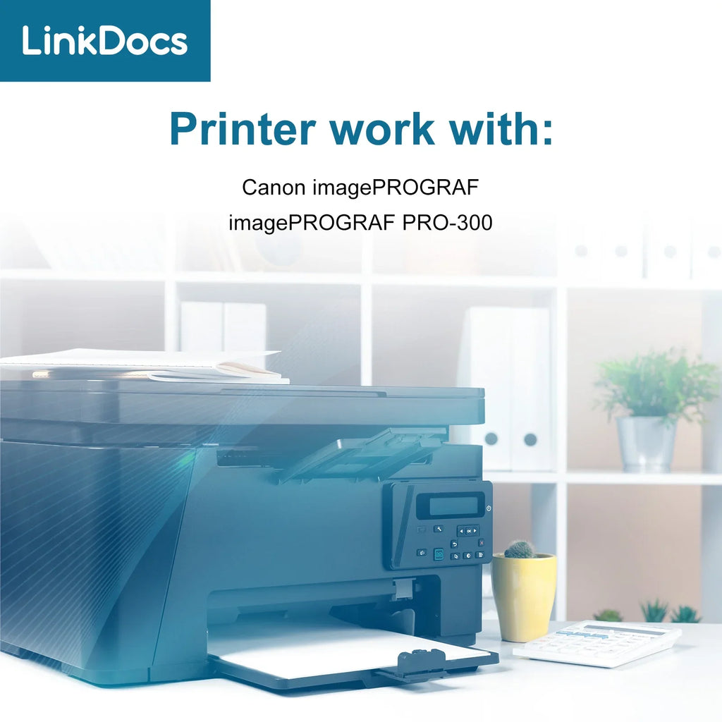 LinkDocs Compatible PFI120 -120 Matte Black Ink Cartridges Replacement for Canon PFI120 -120 -120MBK Work for Canon ImagePROGRAF  -200 -205 -300 -305 and -200 -300 Printer