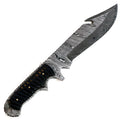 Bowie Knife- Outdoors- High Carbon Damascus Steel Blade- Hunting Knife - 12