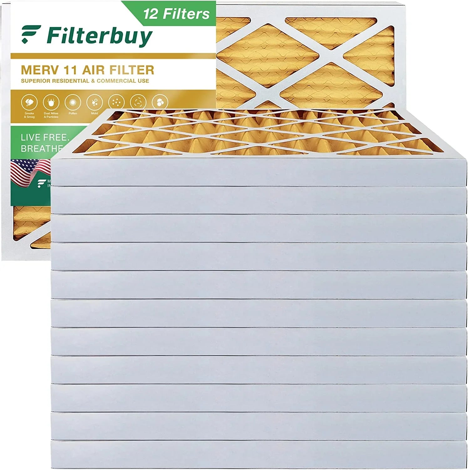 Filterbuy 16x36x2  11 Pleated   Furnace Air Filters (12-Pack)