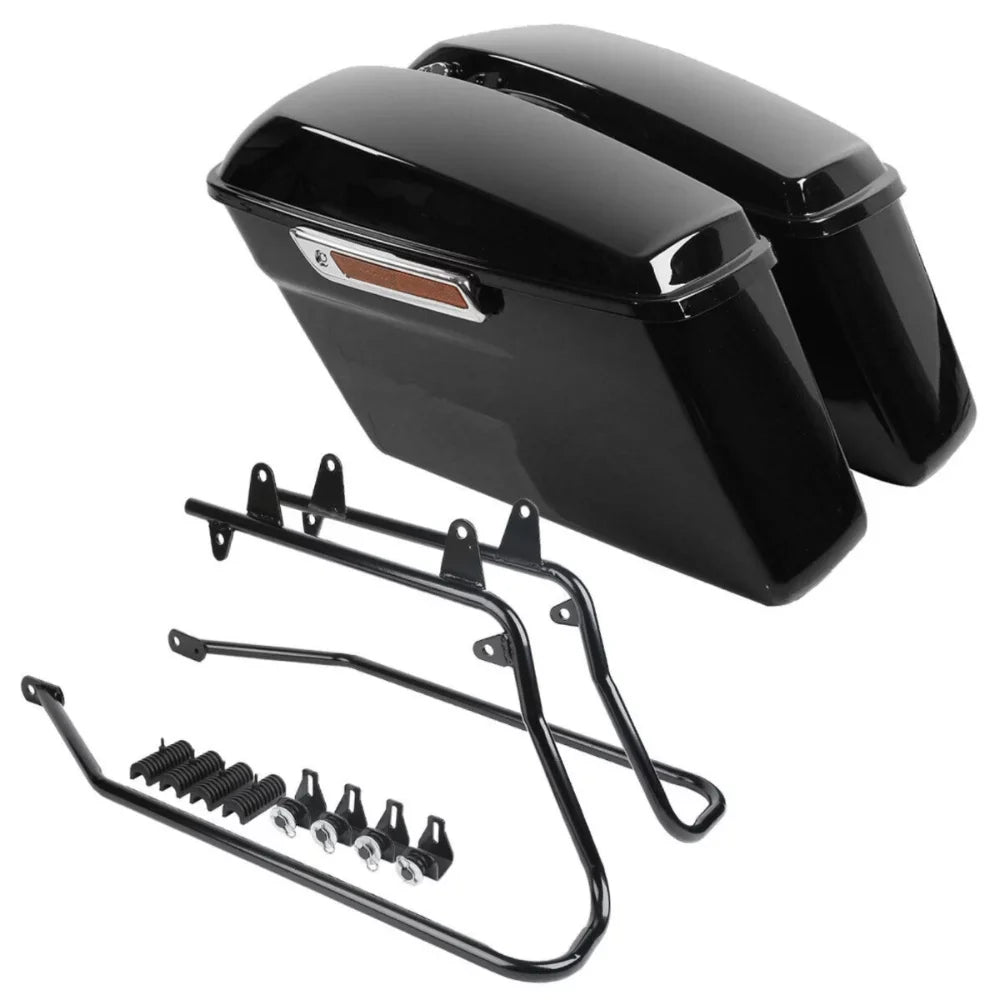Hard Saddlebags Saddle Bags w/ Conversion Brackets For Harley-Davidson