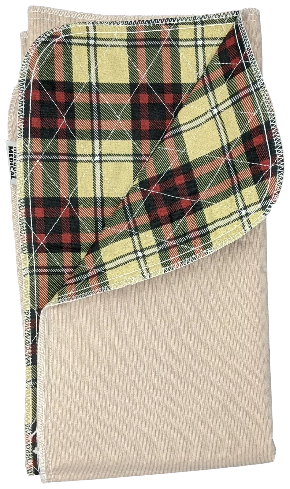 24 Pack Bed Pad Washable Incontinence Underpad - Absorbent Stain Masking Urinary Protection for Seniors Children 34 x 36 Plaid