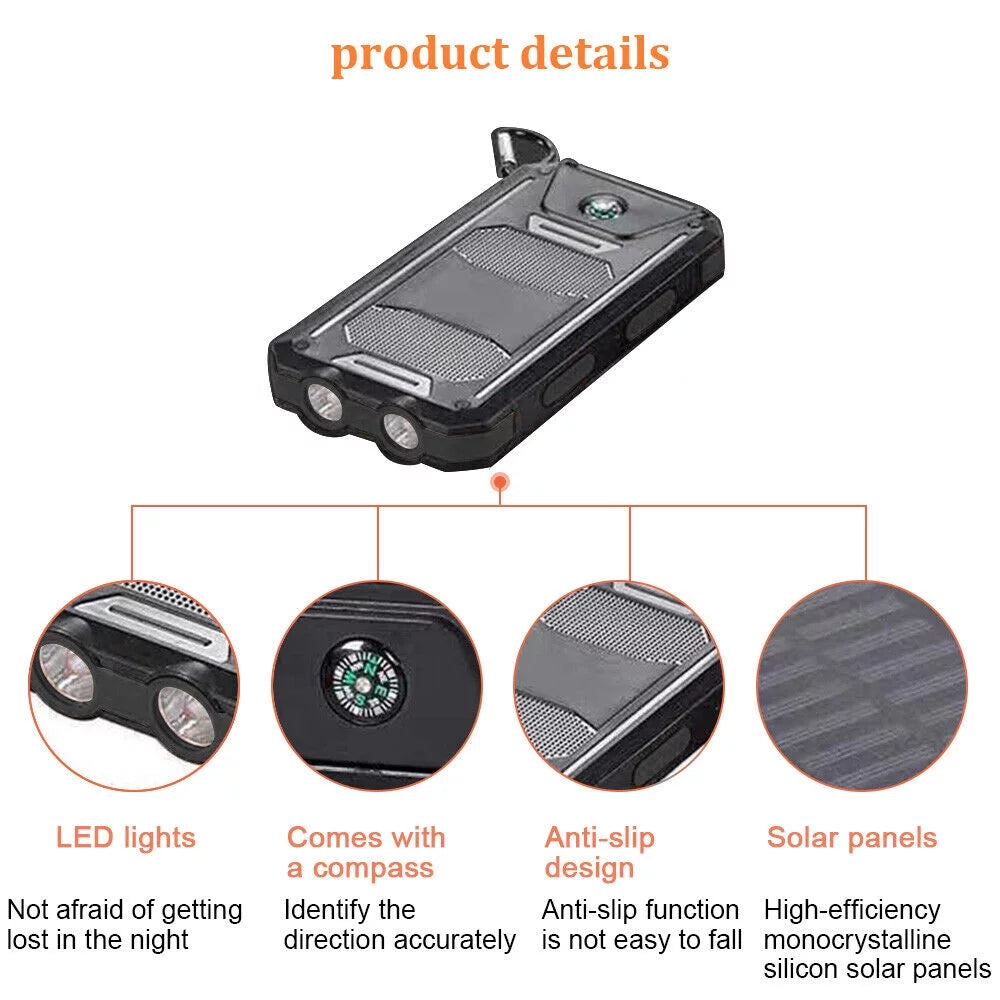 2023 Waterproof Solar Power Bank 9000000mAh Portable External Battery Charger