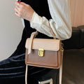 Junior Buckle Decor Handbag, Trendy Square Crossbody Bag, Faux Leather Flap Purse For Women (7.9*5.93*3.16) Inch