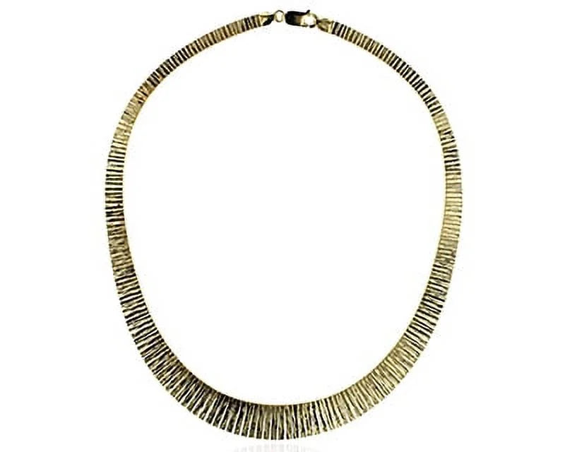 Sterling Silver Yellow 1 Micron Commercial 12.50mm Graduated Cleopatra 16" Omega Necklace