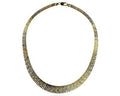 Sterling Silver Yellow 1 Micron Commercial 12.50mm Graduated Cleopatra 16" Omega Necklace